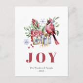 Lieve waterverf kerstkaart met kardinaalvogel feestdagenkaart (Voorkant)