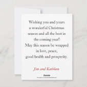 Lieve waterverf Kerstman Sneeuwpop Kerstkaart (Achterkant)