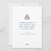 Lieve waterverf moderne rode blauwe witte sneeuwma feestdagenkaart (Achterkant)