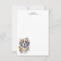 Lieve Waterverf Sint Bernard Dog Dank u