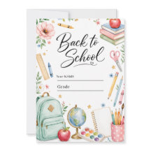 Lieve waterverf terug naar school aangepaste foto