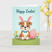Lieve Welpen Lente Kaart (Gele Bloem)
