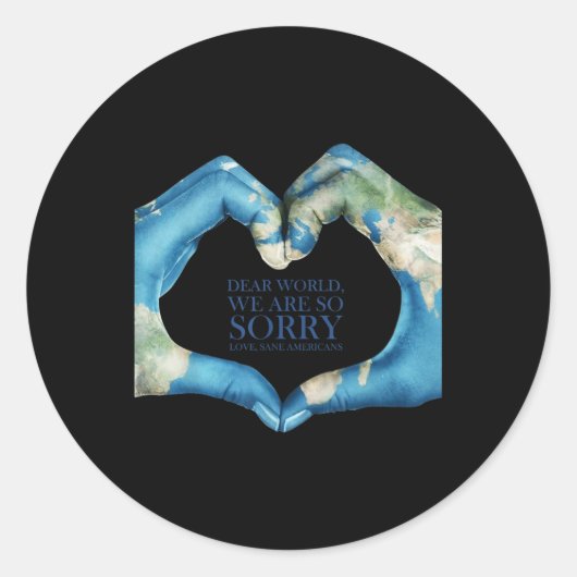 Lieve wereld, het spijt me ronde sticker (Voorkant)