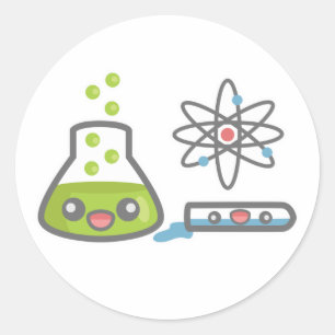 Lieve wetenschappelijke apparatuur ronde sticker