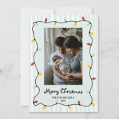 Lieve Whimsical Kerstmis Lichtjes Foto Kaart (Voorkant)