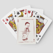 Lieve Whimsical Koppel Doodle | Monogram Bruiloft Pokerkaarten (Achterkant)