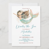 Lieve Whimsical Meermin Onder de Zee Kaart (Voorkant)