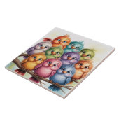 Lieve Whimsical vogels Tegeltje (Zijkant)