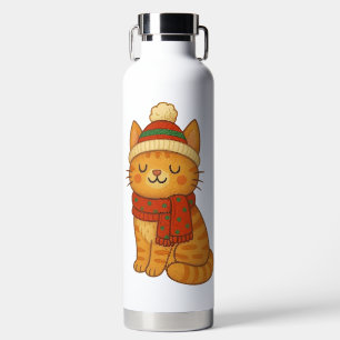 Lieve Whimsical Winter/Kerst kat Waterfles