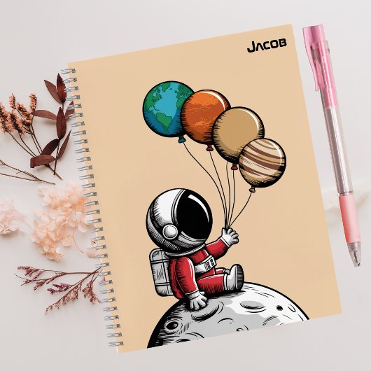 Lieve Whimsicale Astronaut,Planeet Buitenruimte,Op Notitieboek