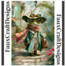 Lieve Whimsische Fantasy Kikker Decoupage Rechts 1 Tissuepapier