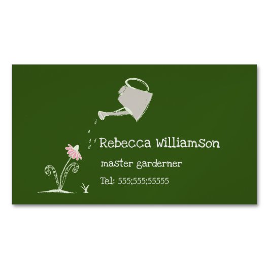 Lieve Whimsische Tuinservices & QR Code Magnetisch Visitekaartje (Voorkant)