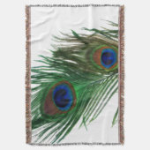 Lieve White Peacock Feathers Deken (Voorkant Verticaal)