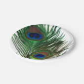 Lieve White Peacock Feathers Papieren Bordje (Gekanteld)