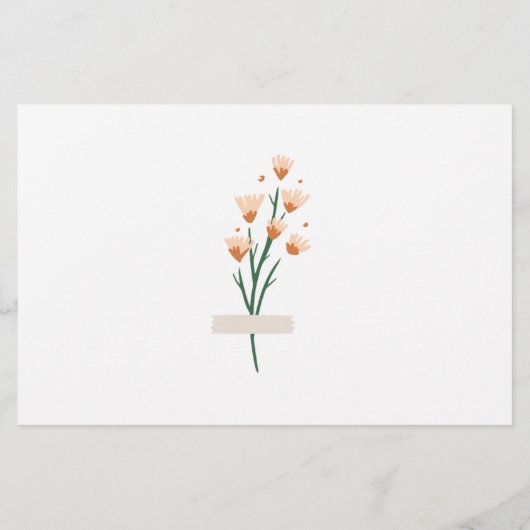 Lieve wilde bloem, bruin advies en wenst Kaart (Achterkant)