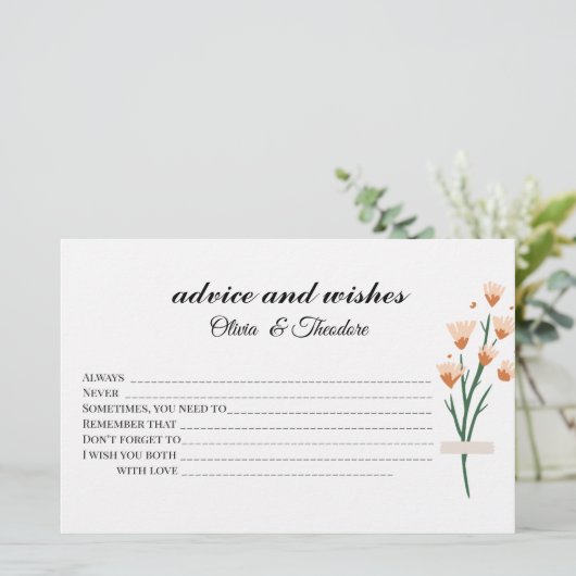 Lieve wilde bloem, bruin advies en wenst Kaart (Staand voorkant)