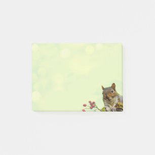 Lieve wilde eekhoorn op limoengroen post-it® notes