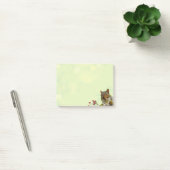 Lieve wilde eekhoorn op limoengroen post-it® notes (Kantoor)