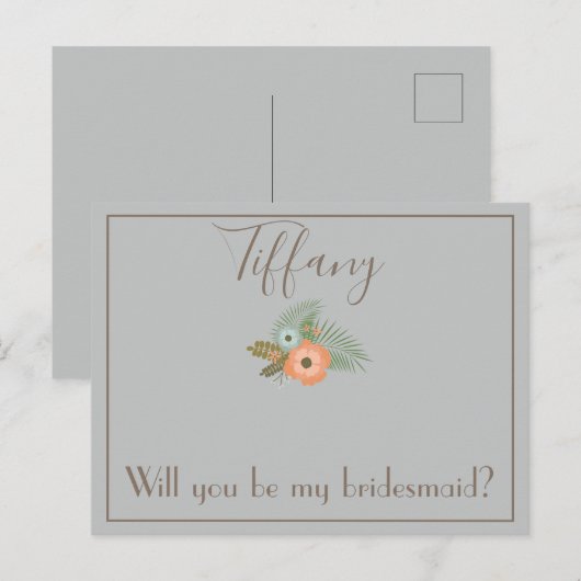 Lieve Will, jij bent mijn bruidsmeisje. Briefkaart (Voorkant / Achterkant)