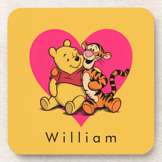 Lieve Winnie de Poeh & Tigger Bier Onderzetter (Voorkant)