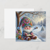 Lieve Winterkabouter in een Knus Winterlandschap Feestdagenkaart (Voorkant / Achterkant)