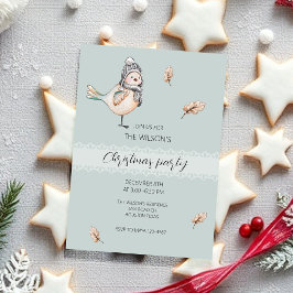 Lieve wintermus illustratie watercolor kunst kaart
