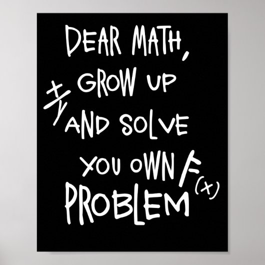 Lieve Wiskunde groeit op en lost je eigen probleem Poster (Voorkant)