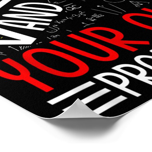 Lieve Wiskunde groeit op en lost uw eigen probleme Poster (Hoek)