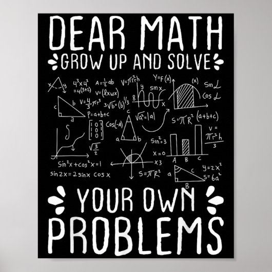 Lieve Wiskunde groeit op en lost uw eigen probleme Poster (Voorkant)