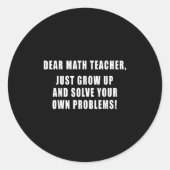 Lieve Wiskunde Leraar Gewoon Opgroeien Grappige Ci Ronde Sticker (Voorkant)