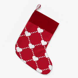 Lieve witte harten kleine kerstsok
