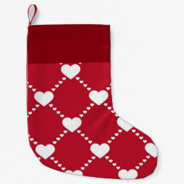 Lieve witte harten kleine kerstsok