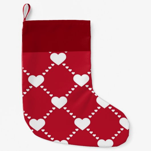 Lieve witte harten kleine kerstsok (Voorkant)