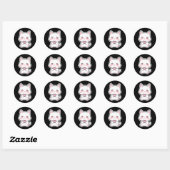 Lieve Witte Kat Ronde Sticker (Vel)