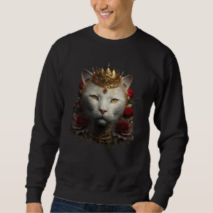 lieve witte kattenkop kroonrozen voor katten poesj trui