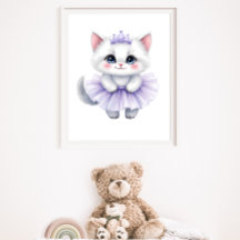 Lieve Witte Kittensprinses in Paarse Tutu Koninkli