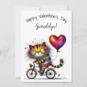 Lieve Wonderlijke Tijger Valentijnsdag Plat Design Kaart