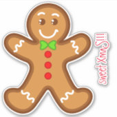 lieve XmaS-gingerbrood, aangepaste tekst Sticker (Voorkant)