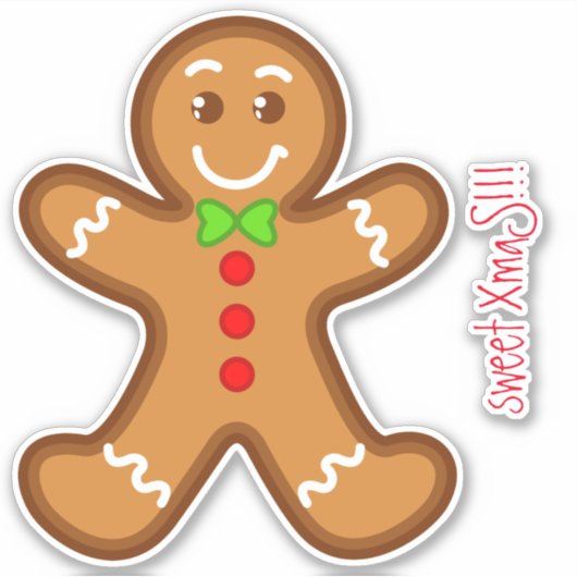 lieve XmaS-gingerbrood, aangepaste tekst Sticker (Voorkant)
