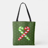 lieve XmaS Gingerbrood Pals-Candy Cane Custom Text Tote Bag (Achterkant)
