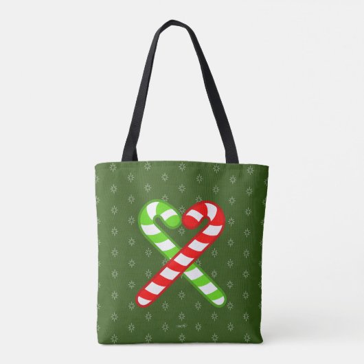 lieve XmaS Gingerbrood Pals-Candy Cane Custom Text Tote Bag (Achterkant)