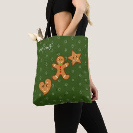 lieve XmaS Gingerbrood Pals-Candy Cane Custom Text Tote Bag