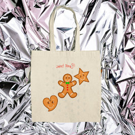 lieve XmaS Gingerbrood Pals-Candy Cane Custom Text Tote Bag