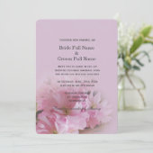 Lieve zachte roze kersen bloesem lentebruiloft kaart (Staand voorkant)