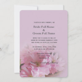 Lieve zachte roze kersen bloesem lentebruiloft kaart