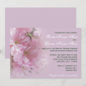 Lieve zachte roze kersen die op uitnodiging voor e (Voorkant / Achterkant)