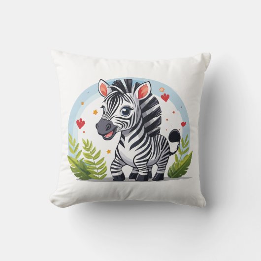Lieve zebra cartoon kussen (Voorkant)