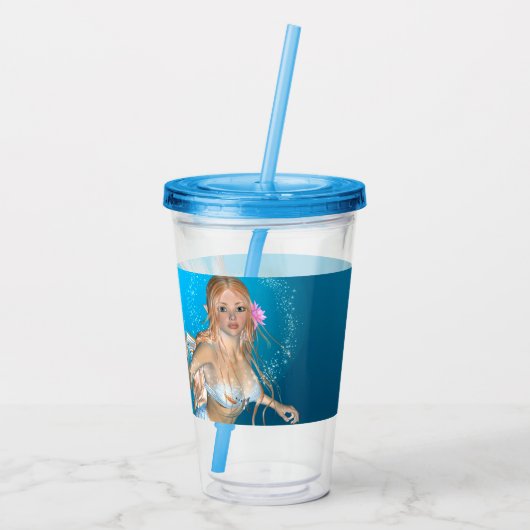 Lieve Zeemeermin Acryl Drinkbeker (Achterkant)