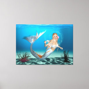Lieve Zeemeermin Canvas Afdruk