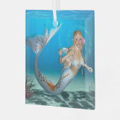 Lieve Zeemeermin Glas Ornament (Voorkant links)